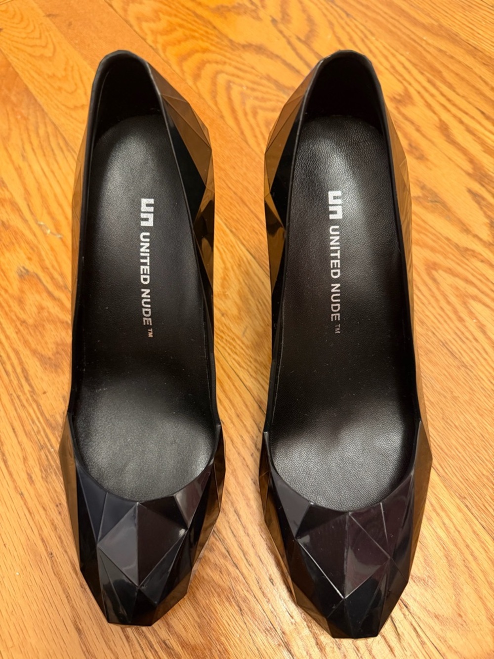United Nude Lo Res Pumps - Black Faceted Mary Jane Heels - Size 38 - Never Worn - Picture 3 of 6